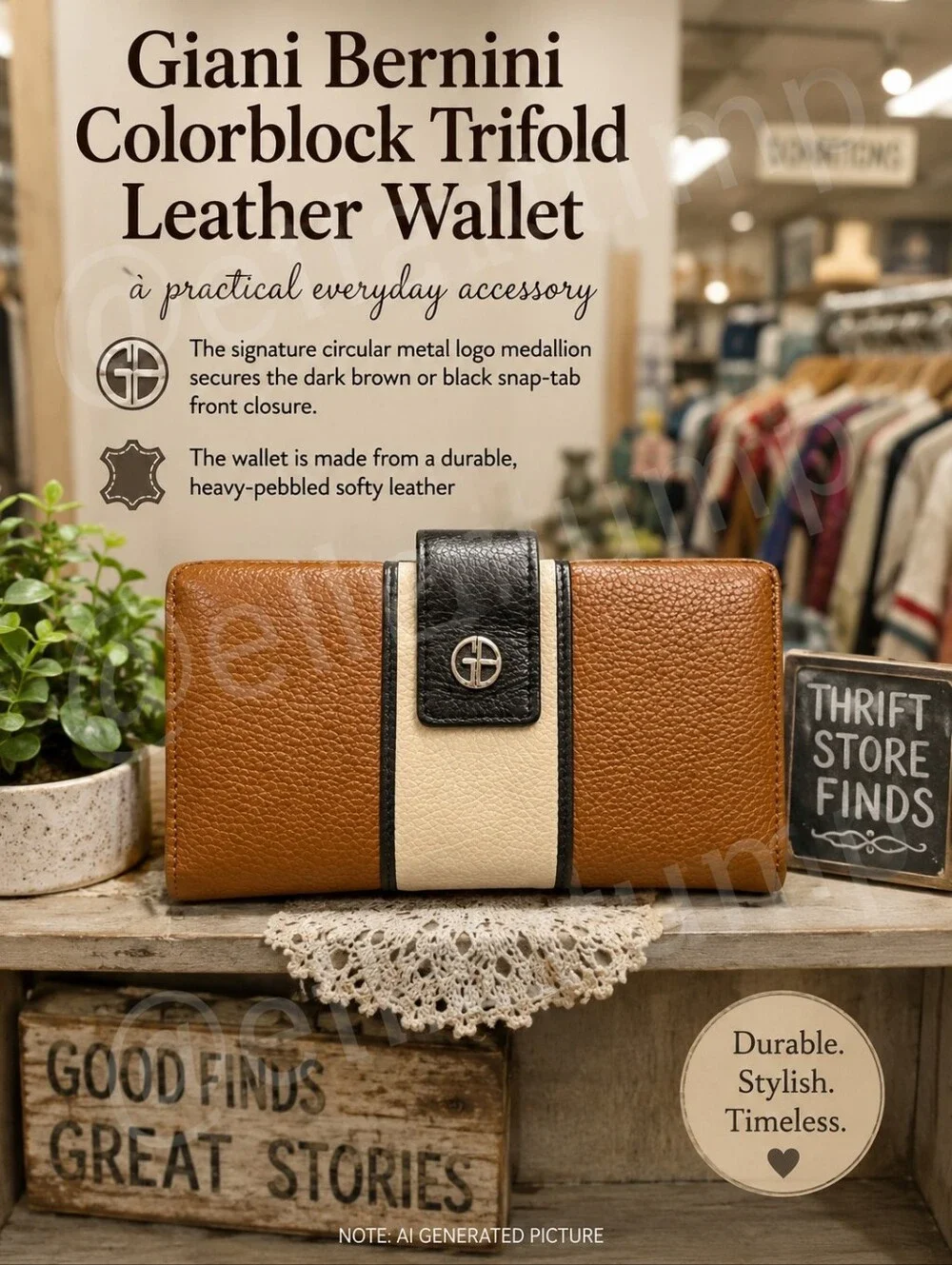 Giani Bernini Colorblock Trifold Leather Wallet